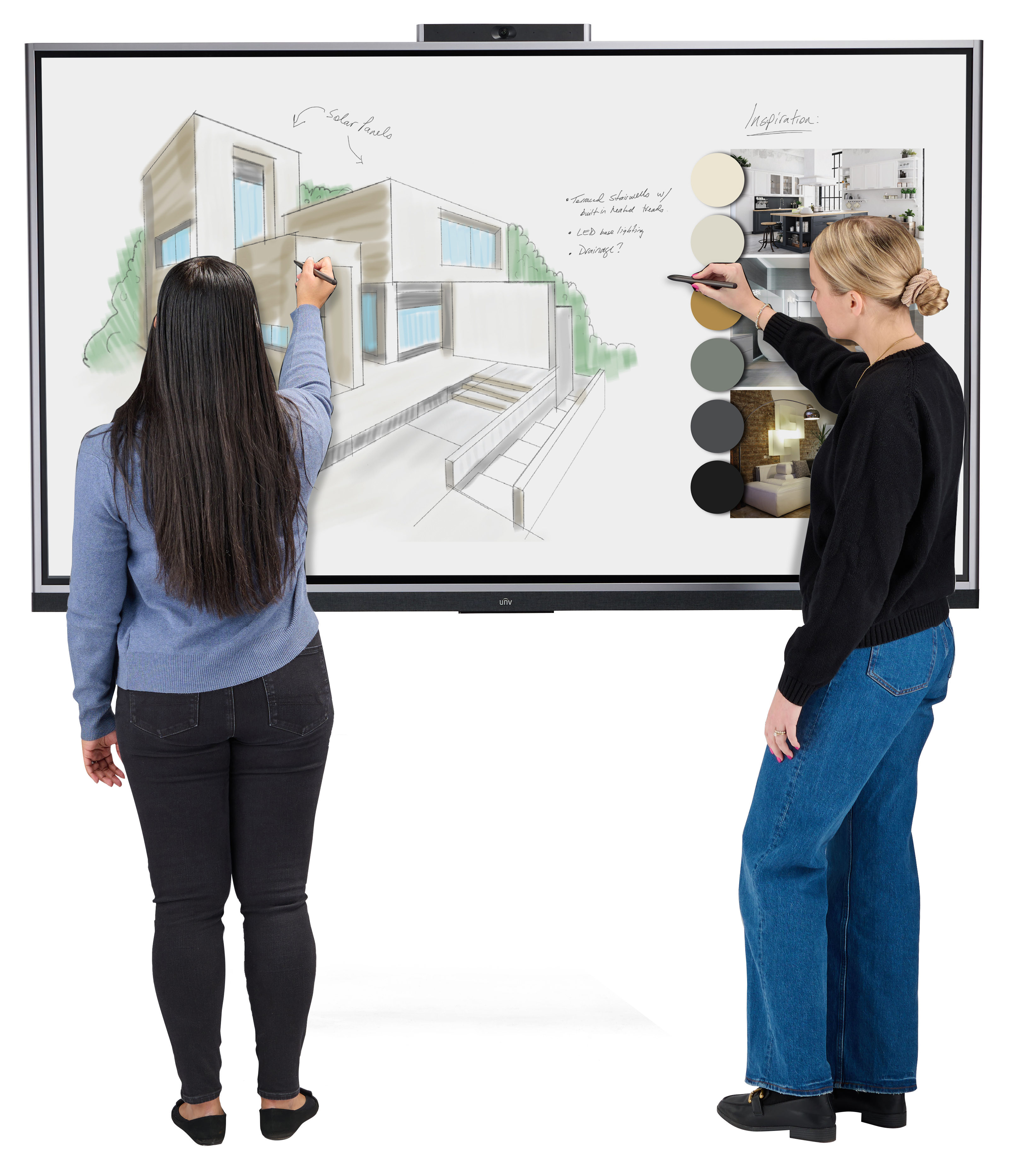 75-86" Touch Screen Whiteboard, 4K, 20pt IR, Web Cam, Screen Mirroring - Gray - Image 6