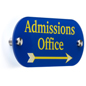 UV Printed Custom 10 x 4 Oval Door Sign with Standoffs