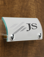 Office Name Sign with Stainless Steel Standoffs