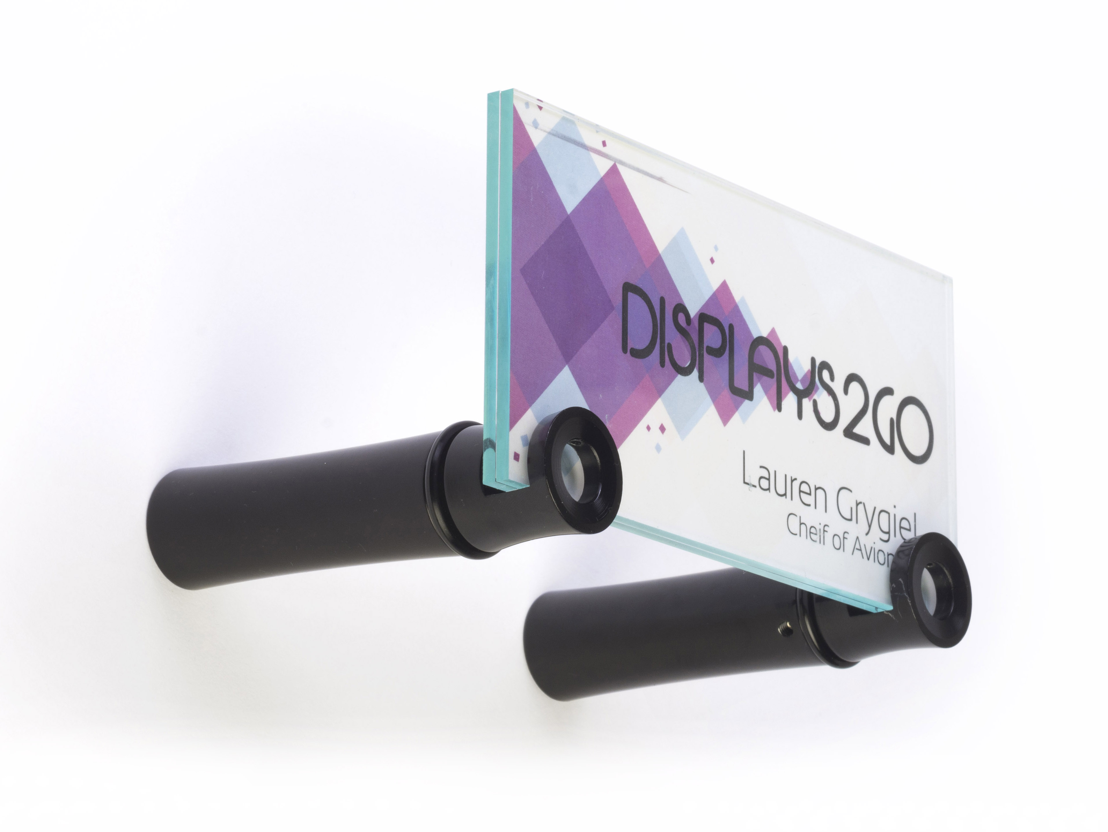 Sign Off Display Office Sign Standoff | 4” Black Mounts | Displays2Go