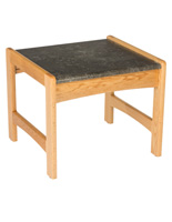 Light Oak Office End Table, Faux Granite