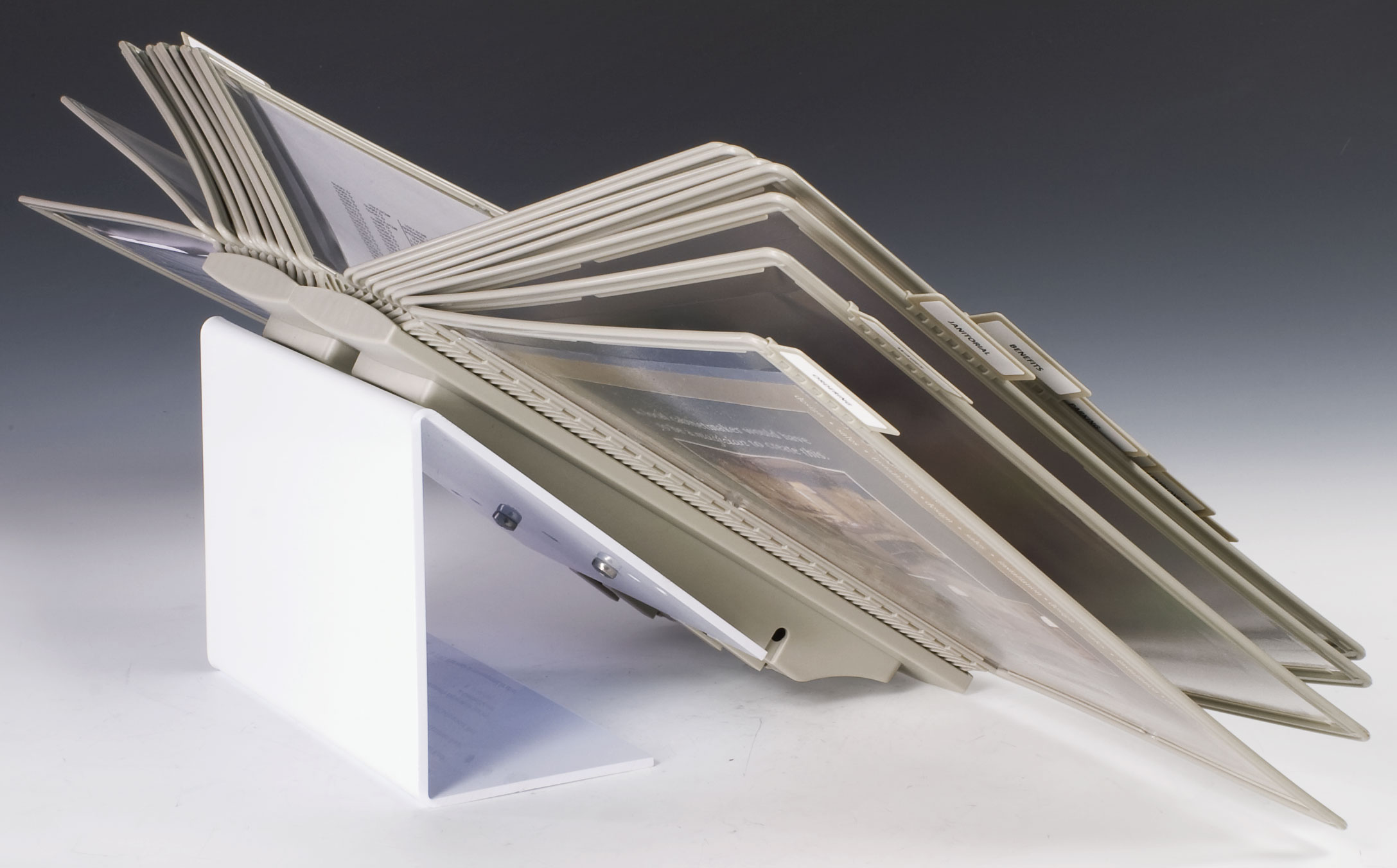 Desktop Reference Rack | (20) Panel - Affixed Countertop Base | Displays2Go
