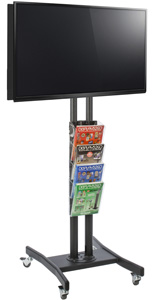 Double sided TV stands with magazine pockets