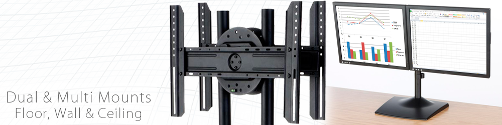 floor, ceiling and wall multi monitor mounts