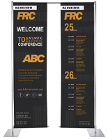 Custom outdoor banner stand with personalized graphics