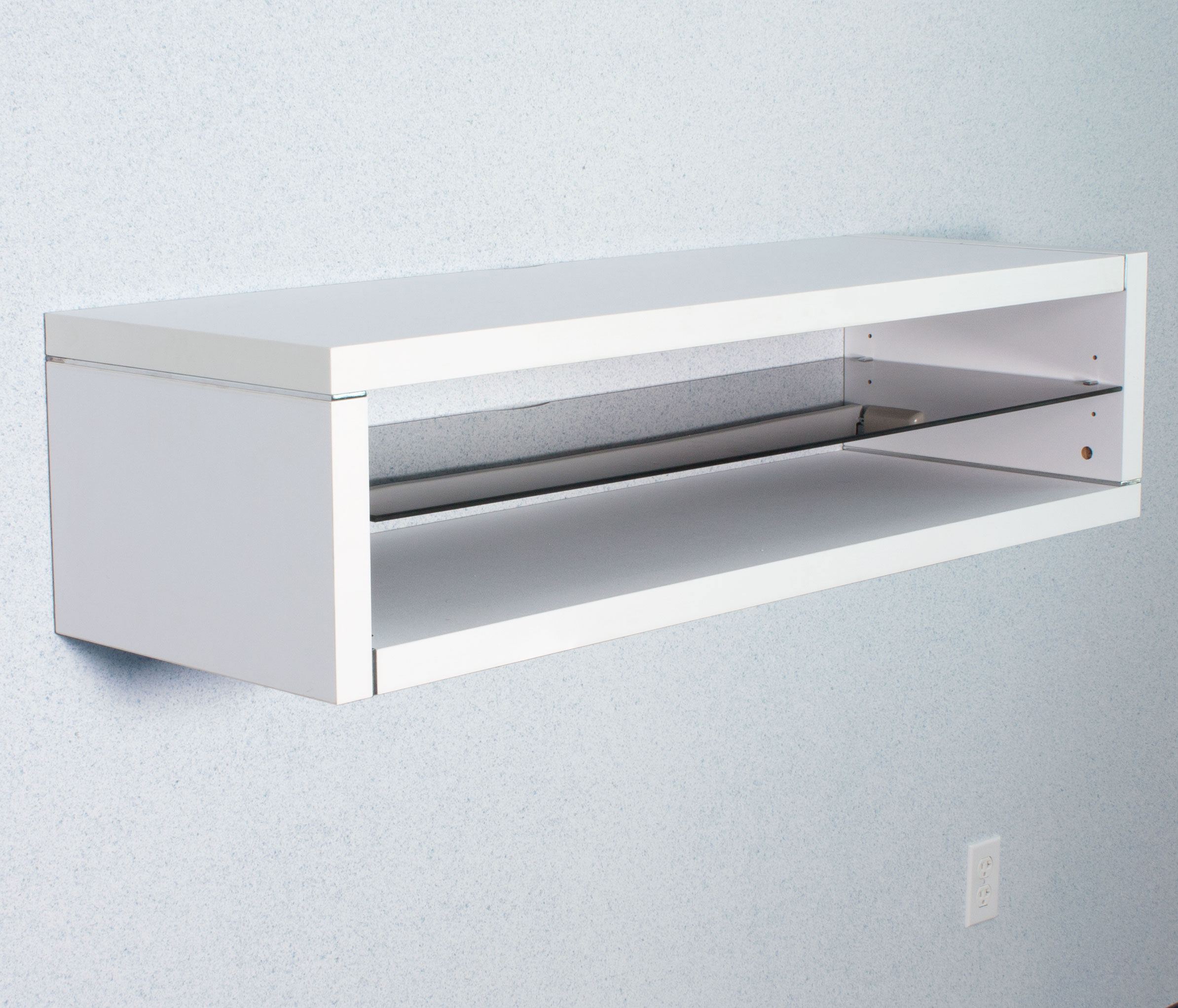 The Wall Mount Component Shelves are Large Displays to Hold Many Items. The Middle Shelf is