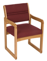Burgundy Lobby Chair, Floor Standing