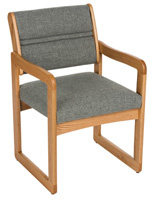 Grey Office Waiting Room Chair, 20" Seat Depth