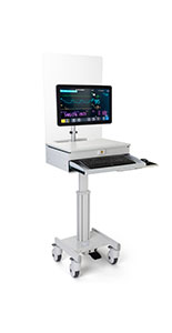 Medical computer workstation with VESA monitor stand