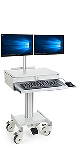 Dual Monitor Medical Cart for Doctor's Offices