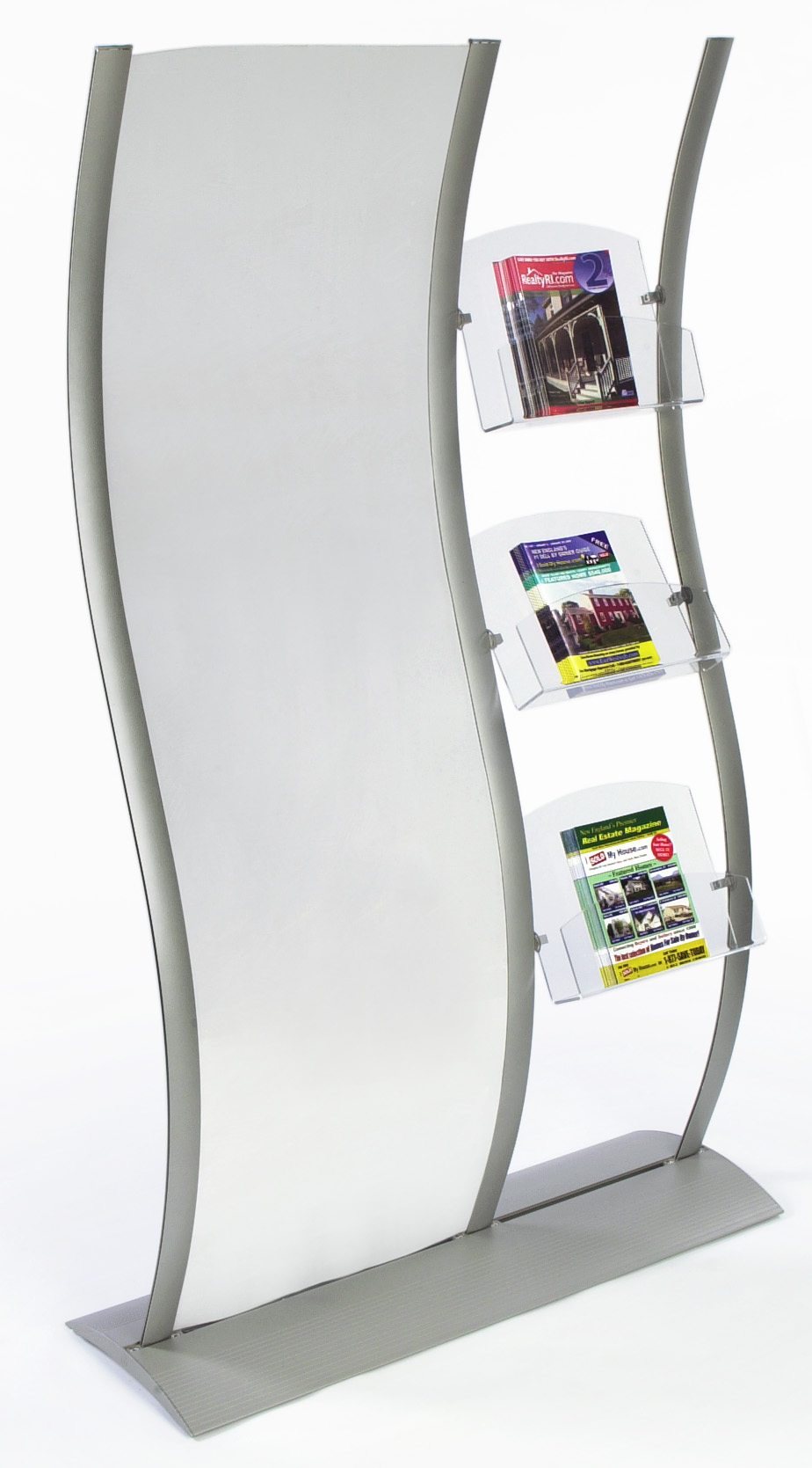 Croft Design Magazine Rack 24 x 77 Floor Magazine Rack | Curved Design w/ Adjustable Pockets ...