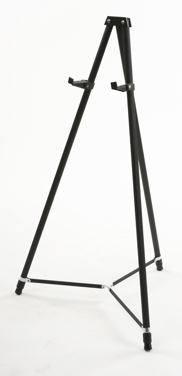 Displays2go Wooden Display Easel with Height-Adjustable Pegs 60 Inches Tall - Black