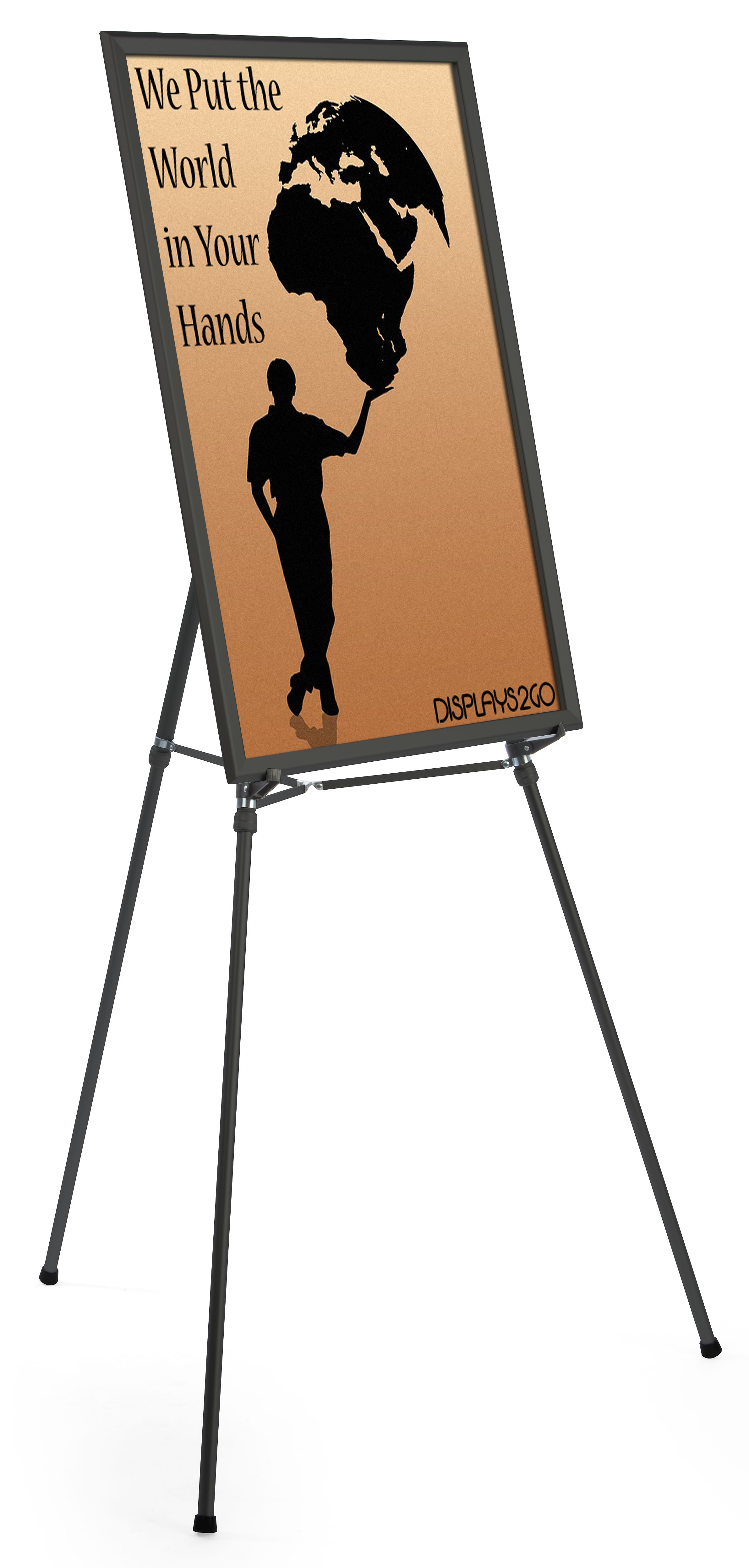 Black Easel Stand with 24” x 36” Snap Frame