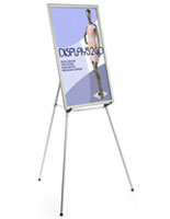 Silver Easel Stand with 24” x 36” Snap Frame with Adjustable Legs