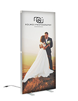 SEG pop-up display with silver frame