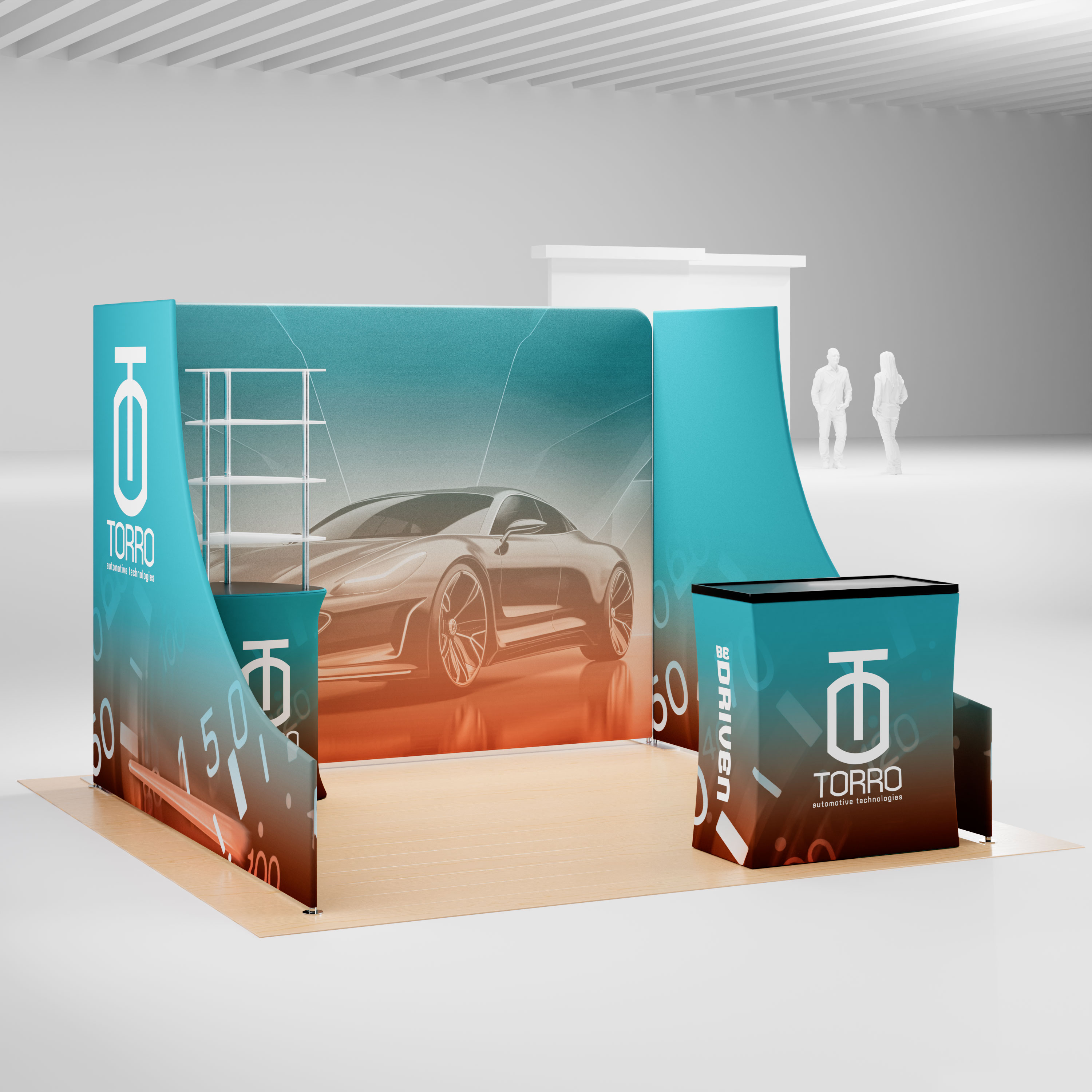 10x10 Modular Trade Show Booth Kit w/ Sidewalls, Custom Graphics, Tower, Counter - Image 4