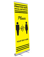 82 inch tall safe distance floor poster includes lightweight aluminum base