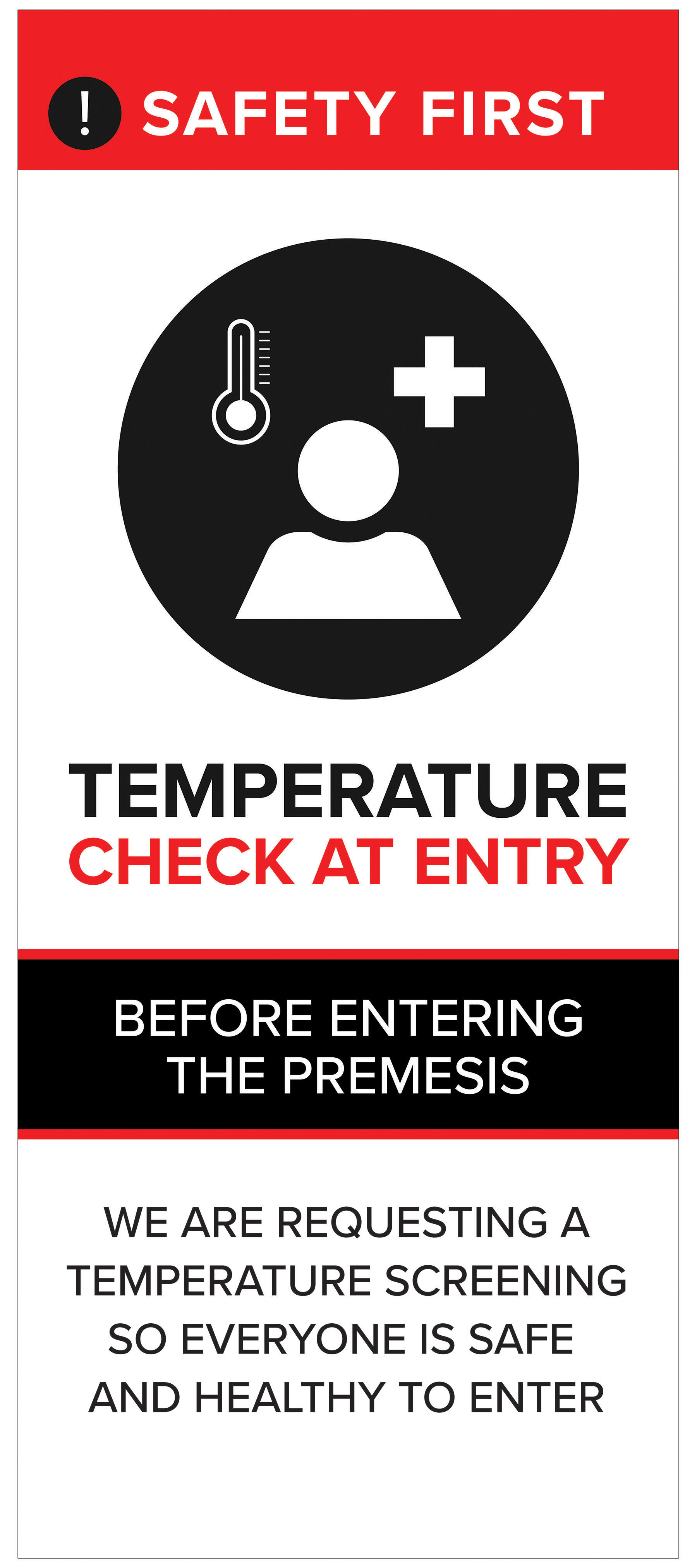 Temperature Check Commercial Retractable Temperature Check Banner | 33
