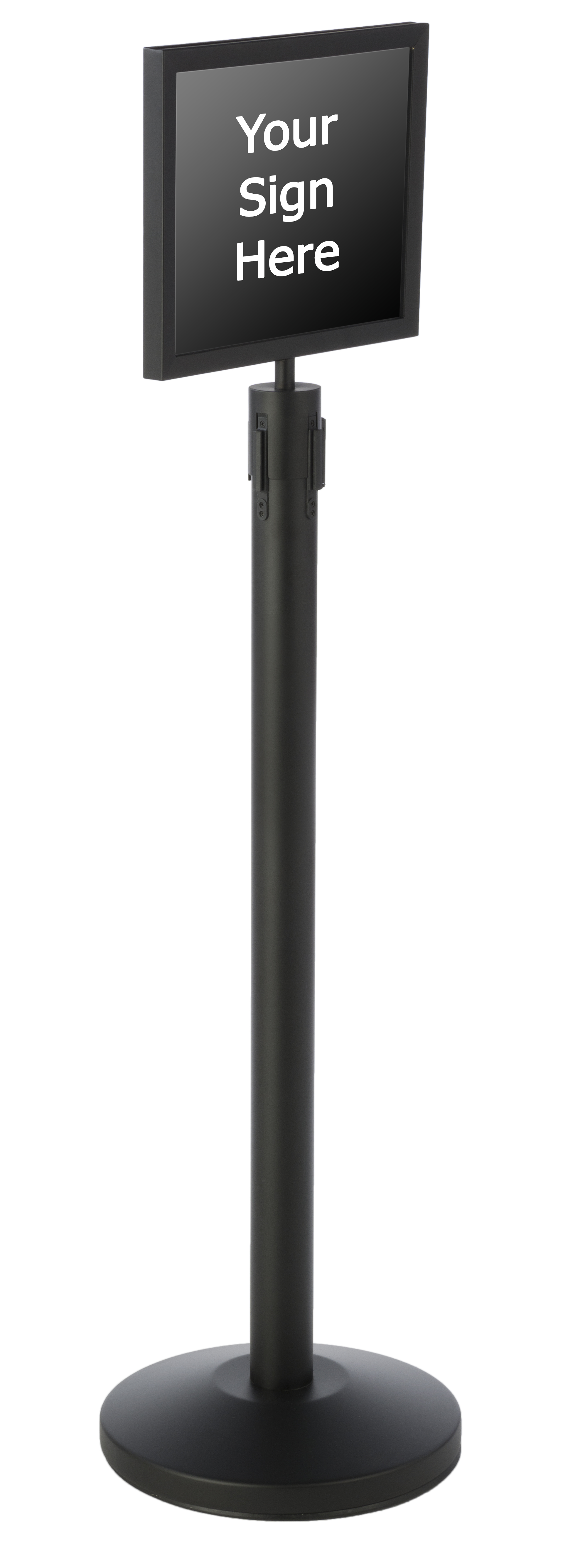 QueuePole.Economy 14 x 11 Stanchion Sign Frame, Slide-in Design, Landscape - Black - Image 4
