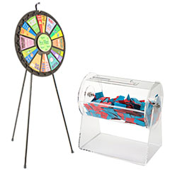 Prize wheels and raffle drums for schools