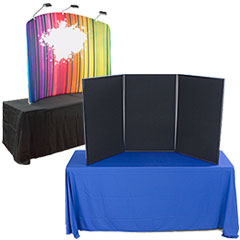 Table coverings and school presentation display boards