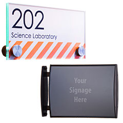 Wall mount wayfinding sign holders for schools