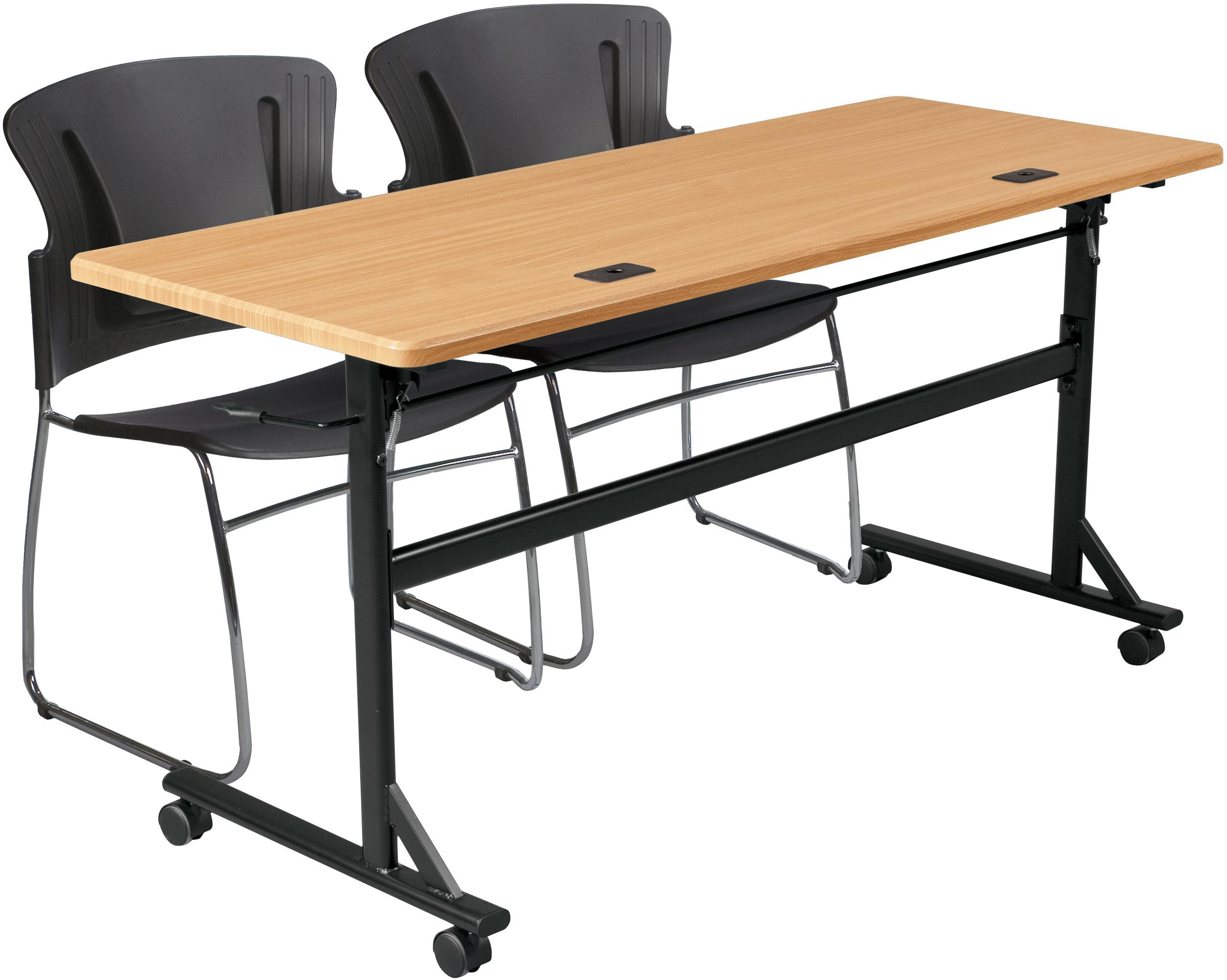 Unflippable Table Teak Flipper Table | PVC with Flat Storage Design | Displays2Go