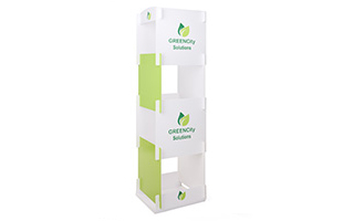 recycled cube tower display