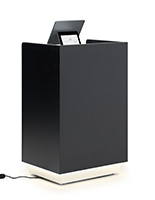 Modern hostess stand in black
