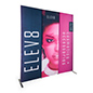 Fabric banner display stand with snap lock tubing