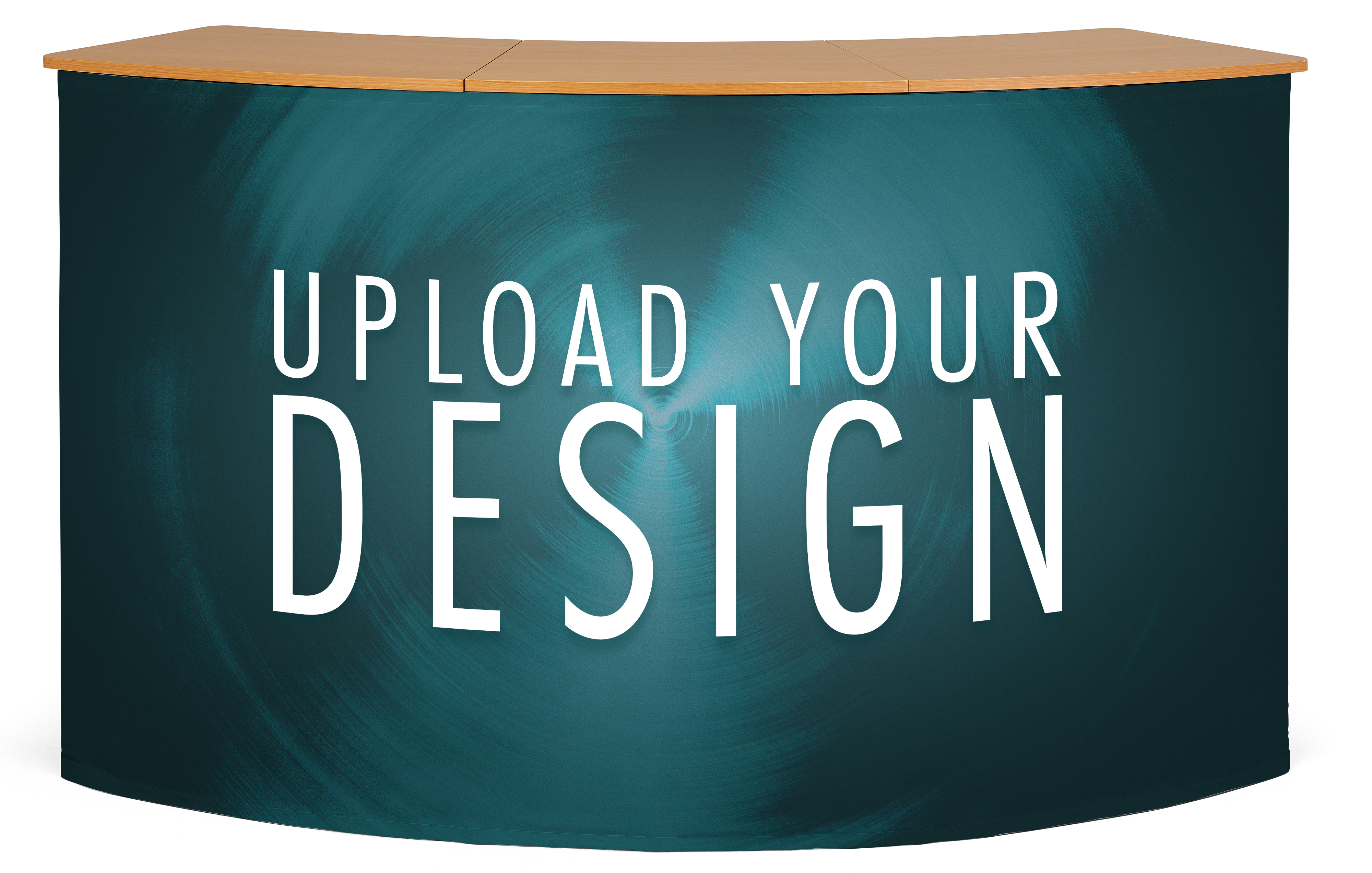 61"w Portable Counter w/ Recycled Material Graphics, Printed Top, Shelves - Black - Image 5