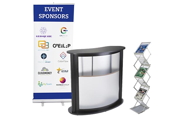 Custom-printed graphics, booth furnishings, and other solutions for trade shows and events