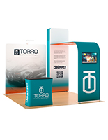 Modular trade show booth kit with full color graphics