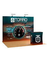 Pop up display kit for trade show with branded counter