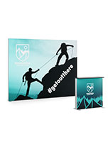 10' backlit trade show display with counter and SEG graphics