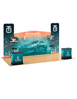 Trade show multimedia display kit with 6 graphic panels