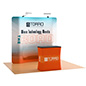 Curved trade show set comes with set of LED spotlights 