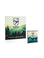 8' illuminated trade show lightbox display with counter