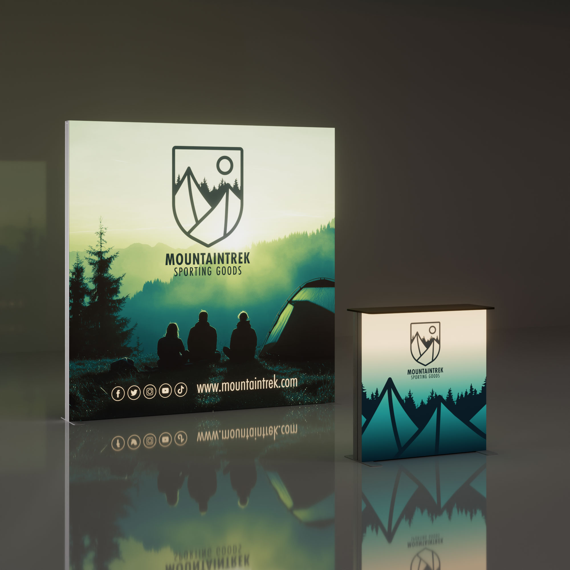 8' Illuminated Trade Show Kit with Custom Printing, Counter - Full Color - Image 3