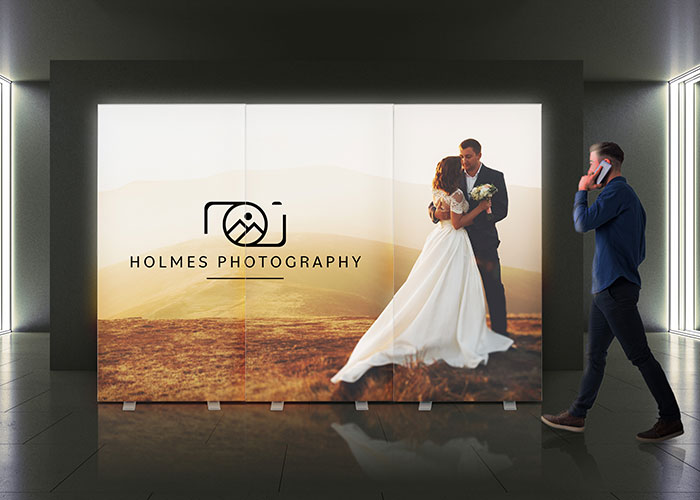 illuminated trade show fabric backdrop