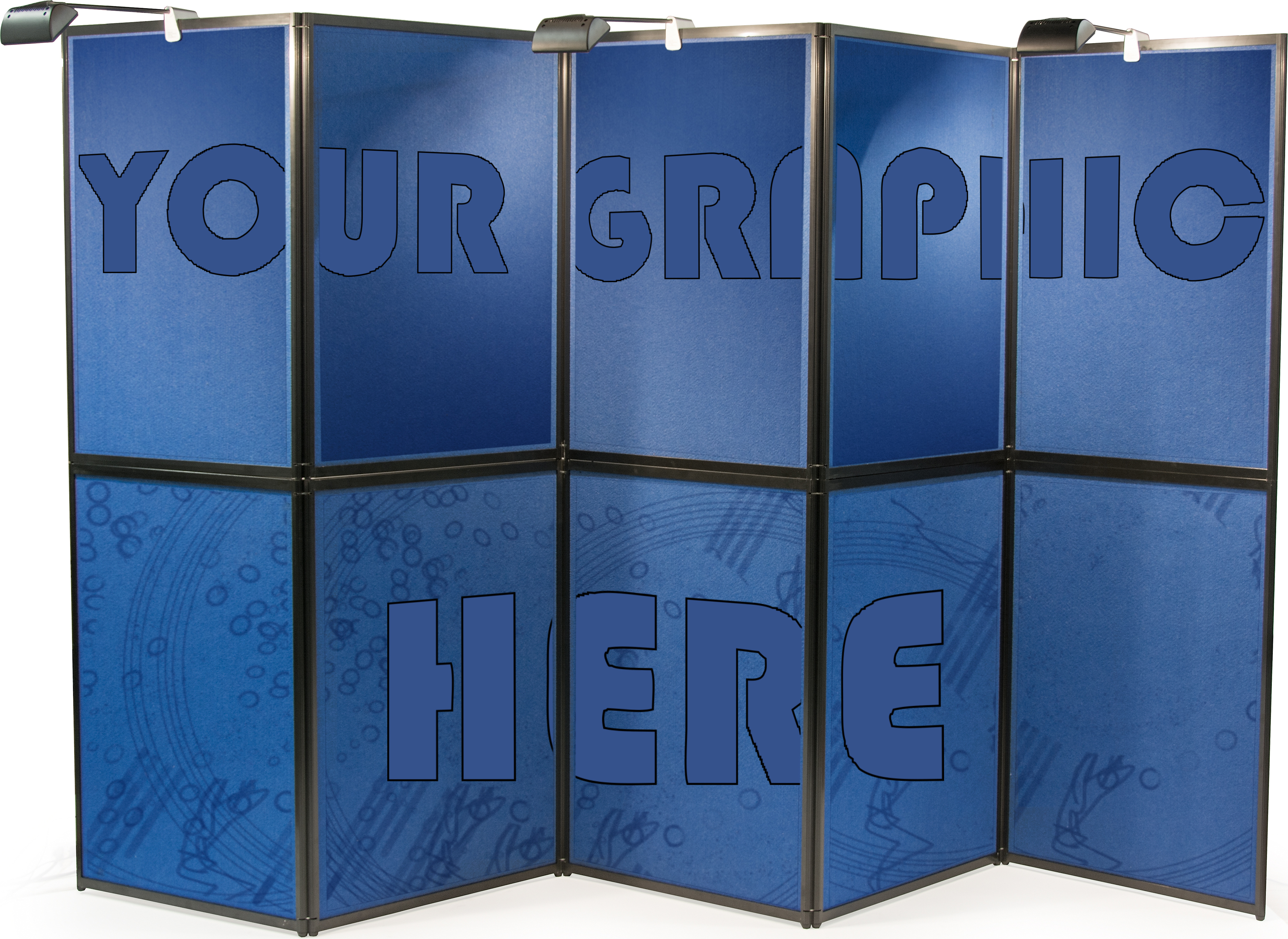 Moving Loop Boader Hook & Loop Folding Board with Prints | (3) Halogen Lights | Displays2Go