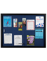 Blue Fabric Bulletin Board with Fabric Interior