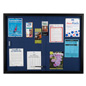 Blue Fabric Bulletin Board with Black Aluminum Frame