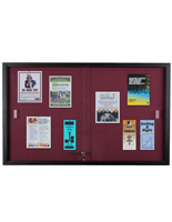 Maroon Fabric Tack Board with Semi Gloss Aluminum Frame