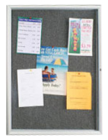 Displays2go 24 x 36 Inches Enclosed Bulletin Board with Silver Aluminum Frame with Locking Swing-Open Door CKSBTW2436 