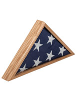 American-Made 5' x 9.5' Oak Flag Case for Memorial Ensign