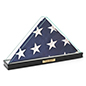 Personalized plaque flag display with 4 inch .75 inch engraving plate