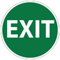 Circular safety floor exit sign