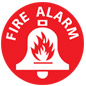 Fire alarm floor safety sign with universal symbol
