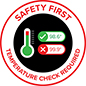 Safety first graphic floor decal with full color printing and non-skid backing